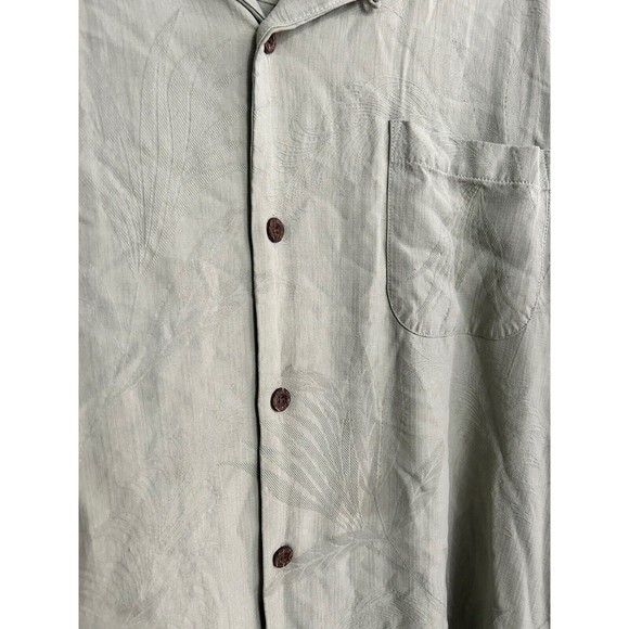 Tommy Bahama Mens Size XXL 2XL Shirt Silk Hawaiian Green Button Up - Picture 2 of 4
